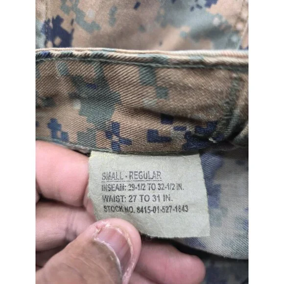 USMC MARPAT Combat Pants Mens Small Regular Camouflage Military Woodland
